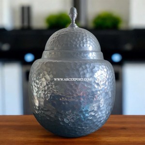 Pot à gingembre et vase de conception unique et élégante en métal de qualité supérieure, revêtement en poudre de couleur orange, fabriqué en Inde, à un prix impressionnant - Product Image 5