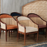 Chaise de salle à manger et de séjour en bois massif Orange Royal, artisanale, moderne, élégante, durable et confortable