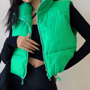 Chaqueta de Invierno Acolchada para Mujer, Gruesa, Rellena de Poliéster, Transpirable, de Lona, con Cuello Alto, Cierre de Cremallera, Larga, Personalizable - Product Image 3