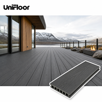 Planches de terrasse en composite bois-plastique (WPC) solides, imperméables, antidérapantes et résistantes à la décoloration pour jardin et allées extérieures