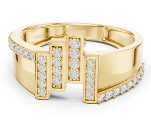 Bague Cluster 1,50 Carat, Coupe Brillante, Couleur F, Pureté VS1, Unisexe, Luxe, Or Jaune 18 carats, Diamant de Laboratoire Certifié IGI - Product Image 1