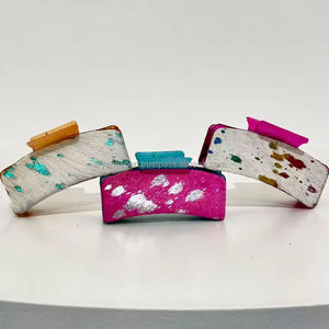 Nuevo diseño occidental, pelo Real en pinza metálica de cuero de vaca, pinza de pelo personalizada, accesorios de cuero genuino para mujer - Product Image 2