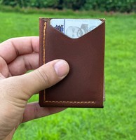 150perusahaan buatan tangan gaya Vintage kulit sapi asli dompet ramping Bifold tempat kartu lilin tarik panjang pendek untuk pria