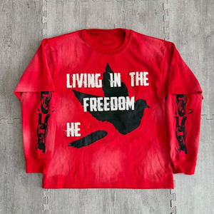 เสื้อสเวตเชิ้ตผู้ชายสกรีนลาย แขนถอดได้ ซิป ทรงบ็อกซี่ ครอป แขนยาวสองชั้น สำหรับผู้ชาย - Product Image 3