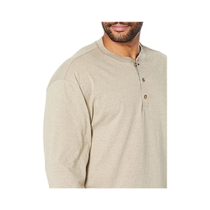 Chemises décontractées sur mesure pour hommes à col mandarin, fermeture à boutons corne, en tissu Dobby polyester/coton, séchage rapide, service OEM - Product Image 3