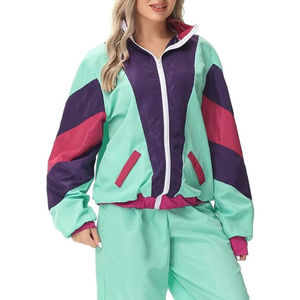 Solid Color <b>Women</b> Windbreaker Set <b>Jacket</b> and Pants Lightweight Windproof Breathable Casual Outfit - Product Image 6