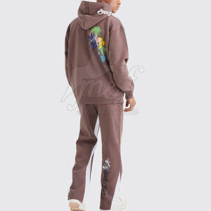 ชุดวอร์มผ้าฝ้ายผสมพร้อมกางเกงยืดทรงสูงและชุดวอร์มผ้านุ่มแบบสวมหัวสำหรับฤดูหนาว - Product Image 2