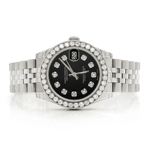 Reloj de Moda con Incrustaciones de Moissanita, Diamantes VVS de Alto Brillo, para Hombre, de Acero Inoxidable, con Esfera de Cuarzo y Cristal - Product Image 1