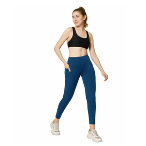 Ensemble de sport confortable pour femme, élégant, couleur unie, respirant, en spandex/polyester, vêtements de sport à taille haute élastique pour l'entraînement sportif - Product Image 2