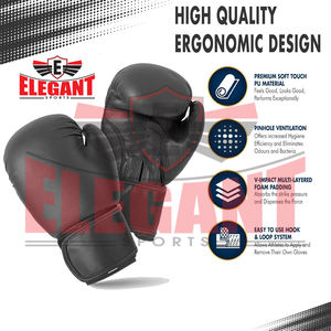 Gants de boxe d'entraînement pour adultes en cuir PU de la plus haute qualité couleur unie élégante pour les sports et les arts martiaux - Product Image 4