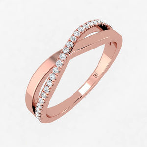 IGI Direct Factory Supply-Bague d'orteil empilable en rhodium géométrique élégante pour femmes Real Diamond Wedding Anniversary Engagement - Product Image 1