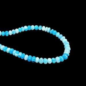 Collar de cuentas de melón de ópalo azul, 8-10mm, hebra de piedras preciosas naturales, estilo minimalista, aspecto de tendencia 2025, joyería de latón para regalo de mujer - Product Image 5