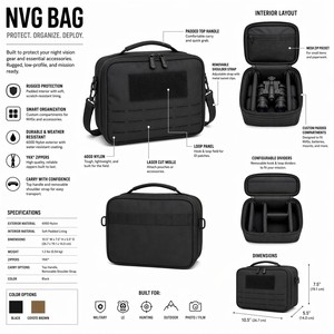 NVG Bag Padded Storage <b>Goggle</b> Case Dual Tube <b>Night</b> Vision Enclosure Helmet Optical Sensor Carrier <b>Night</b> Vision Equipment Bags - Product Image 4