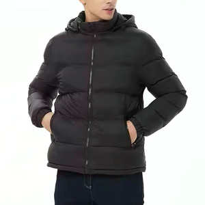Chaqueta Acolchada con Capucha para Hombre, Abrigo de Invierno Cálido, Forro Suave, Acabado Mate, Cierre Completo, Transpirable, Resistente al Viento, Opción Frontal - Product Image 5