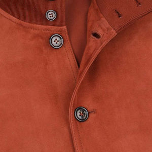 Custom <b>Mens</b> Brown Suede <b>Leather</b> <b>Trucker</b> <b>Jacket</b> with Turn Down Collar Comfortable Genuine Goat <b>Leather</b> Bomber Coat <b>Jacket</b> - Product Image 2