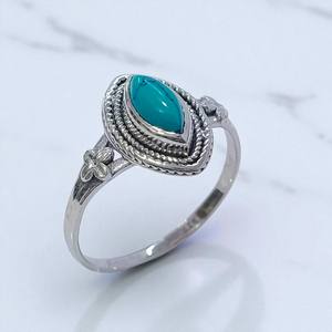 Anillo de Piedra Preciosa Natural Tallada en Marquesa Hecho a Mano en Plata de Ley 925 Original, Joyería Elegante de Estilo Bohemio para Uso Diario - Product Image 2