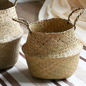 Cesta de almacenamiento de algas marinas tejidas respetuosas con el medio ambiente, cesta de Color personalizada artesanal multiusos tradicional de la fábrica de Vietnam - Product Image 1