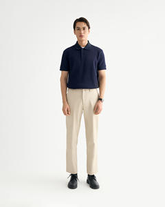 Chemise à manches courtes pour homme, en tricot de qualité supérieure, imprimé, boutonnée sur le devant, logo sur le devant, respirante, en coton et polyester, ajustée, style décontracté et professionnel - Product Image 3