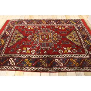 Tapis turc, grand tapis vintage 5,1x7,9 pieds, tapis en laine rouge style sud-ouest - Product Image 2