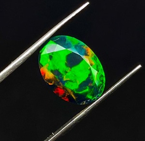 Top Grade Vivid Oval Cut Ethiopian Natural Black <b>Opal</b> Faceted Stone for Jewelry Making - Product Image 4