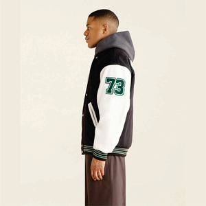 Veste de sport d'hiver unisexe de haute qualité, uniforme de baseball décontracté personnalisé, veste de style bomber universitaire avec col montant - Product Image 3