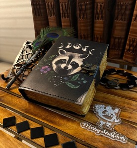 Personnalisable A5 Livre des Sorts Grimoire Imprimé Journal Spirale Organisateur avec Racoon Lune Phase Couverture Papier Couverture Boîte-Cadeau 50% - Product Image 4