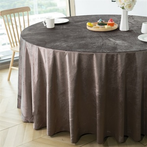 Wholesale Luxury 120 Inch Plain Italian Velvet <b>Round</b> <b>Table</b> <b>Cloth</b> Washable <b>Table</b> <b>Cloth</b> Covers for Wedding Hotel Home Decoration - Product Image 3