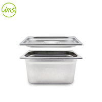 Couvercle de bacs de cuisson vapeur profond anti-blocage en acier inoxydable argenté IMS 1/9, épaisseur 0,7 mm, capacité 1-1/8 quarts