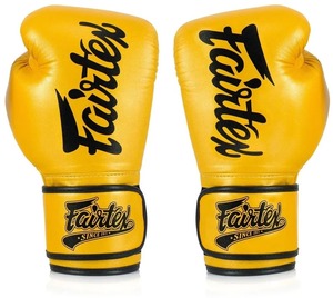 นวมชกมวย Fairtex สีเหลืองแบบกำหนดเอง คุณภาพพรีเมียม หนังแท้ กันน้ำ แบบผูกเชือก สำหรับฝึกซ้อมและแข่งขัน MMA มวยไทย - Product Image 6