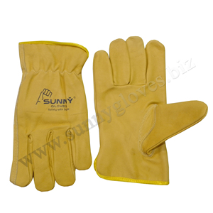 ถุงมือหนังแพะสำหรับงานก่อสร้างถุงมือทำงานหนังแพะแบบเรียบลายทนทาน100% - Product Image 5