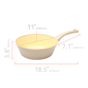 [Giorno Felice] IH Multi Wok 28cm Multi fonte di calore padella antiaderente con manico giallo pentole versatili - Product Image 3