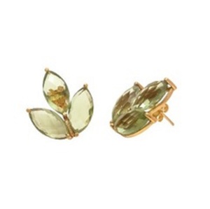 New Arrival Green Amethyst Hydro Gemstone 925 Sterling Silver Marquise Shape Earrings - Product Image 1