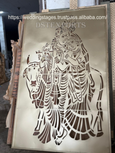 Amor divino hecho a mano Radha Krishna marcos Reino Unido boda eventos tradicionales personalizar corte láser arcos de Metal decoración de Panel de fondo - Product Image 2