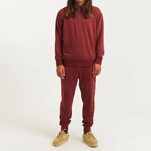 Premium Custom Men Women's Long Sleeve Quarter <b>Zip</b> Sweatshirt Comfortable 100% Cotton Fleece Stylish Casual Hooded Winter Jacket - Product Image 5