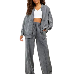 Conjunto Deportivo de Dos Piezas para Mujer, con Logotipo Personalizado al por Mayor, Traje de Entrenamiento, Pantalones y Chaqueta Deportiva, Chándal para Correr - Product Image 4