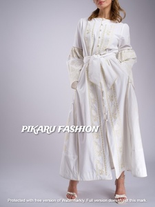 Vestido largo informal de manga larga para dama de honor, bordado personalizado - Product Image 2
