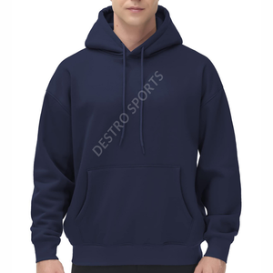 Sweats à capuche personnalisés 100% en coton pour hommes, poids lourd, surdimensionné, épaules tombantes, pull-over à capuche vierge pour hommes - Product Image 5