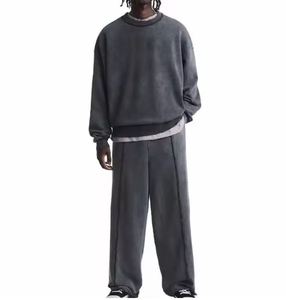 Survêtement personnalisé 100% coton délavé à l'acide Ensemble de jogging à capuche streetwear vintage respirant pantalon de survêtement pour l'hiver hommes délavés à la pierre - Product Image 5