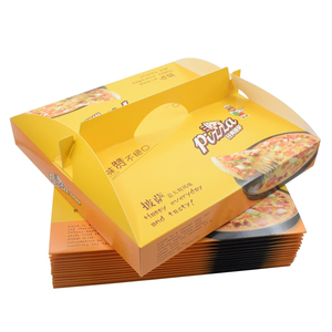 Cajas de pizza con asa Contenedores para llevar Mini cajas de pizza Embalaje para llevar Cuadrado Cartón plano Envío por correo - Product Image 1