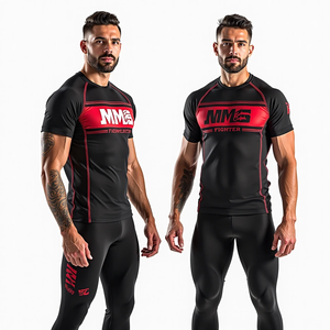 เสื้อรัดกล้ามเนื้อ BJJ MMA คุณภาพสูง พิมพ์ลายแบบ Sublimation ระบายอากาศได้ดี แห้งเร็ว ต้านเชื้อแบคทีเรีย ทนทาน เหมาะสำหรับการแข่งขัน - Product Image 2