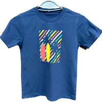 T-shirt pour enfants en coton 100% à manches courtes, tricoté, compressé, respirant, séchage rapide, avec impression de logo personnalisé, taille plus, motif animal, décontracté