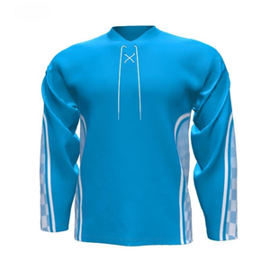 Vêtements de hockey personnalisés en gros avec logo imprimé par sublimation, 100% polyester, séchage rapide, respirant, maillot de hockey sur glace pour jeunes et adultes - Product Image 4