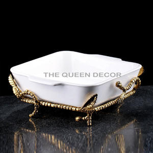 Fancy Shiny Polished Golden Plated Handle Joint Three Bowl Stainless Steel Brass Metal Home Japanese Bowl - Product Image 3