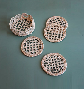 Sous-verres ronds en rotin pour la cuisine Ensemble de six coussinets chauds Dessous de plat Dessous de verre ronds créatifs pour le restaurant Personnaliser Drink Cup Coaster - Product Image 4