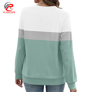 Sudaderas bordadas personalizadas para mujer Puff estampado liso casual Jersey de algodón en relieve Sudadera de cuello redondo de gran tamaño para mujer - Product Image 2