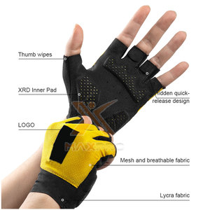 Gants de cyclisme demi-doigts antidérapants et légers, avec sangle de poignet réglable, qualité supérieure, unisexe, vente chaude, fabrication usine - Product Image 2