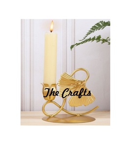 <b>Leaf</b> Design Candle Holder Handmade Metal Gold Color Candle Holder For Wedding Home And Hotel Decoration Use - Product Image 1