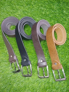 เข็มขัดหนังสำหรับผู้ชายสีน้ำตาลเนื้อผ้าทนทานพร้อมหัวเข็มขัดโครเมี่ยมเงางามออกแบบมาสำหรับชุดทำงานประจำวัน - Product Image 4