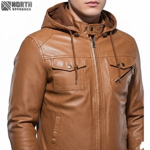 Veste en cuir pour hommes vente en gros de haute qualité vierge coupe-vent uni fermeture éclair complète veste en cuir personnalisée Racer Bomber veste personnalisée - Product Image 5