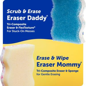ฟองน้ำทำความสะอาด Scrub Daddy Eraser Mommy Sponges 45x - ฟองน้ำทำความสะอาดที่ใช้น้ำเป็นตัวกระตุ้น พร้อมเม็ดขัดทำความสะอาด FlexTexture Scrubbing Gems 6 ชิ้น - Product Image 2